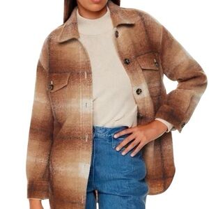 NWT Wilfred The Ganna felted wool blend plaid jacket size XS